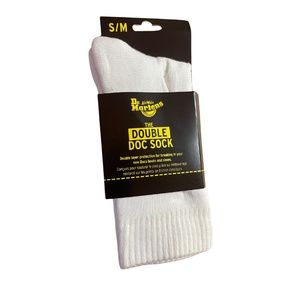 NEW Doc Marten Double Dock Sock White S/M